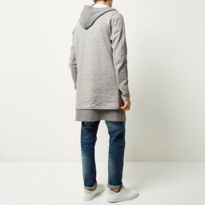 Grey double layer hoodie